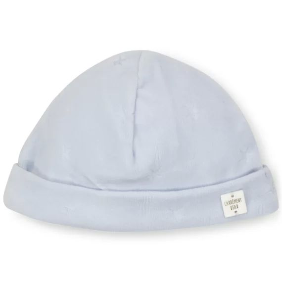 Bonnet de naissance en velours Garçon Bleu