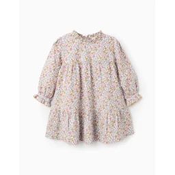 Robe Florale En Coton Beige Clair