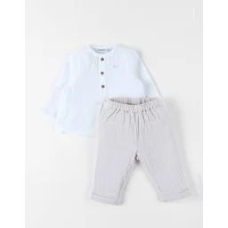 Set Chemise Et Pantalon Mousseline De Coton Blanc