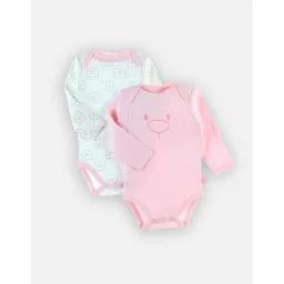 Set de 2 bodys croisés en coton BIO rose