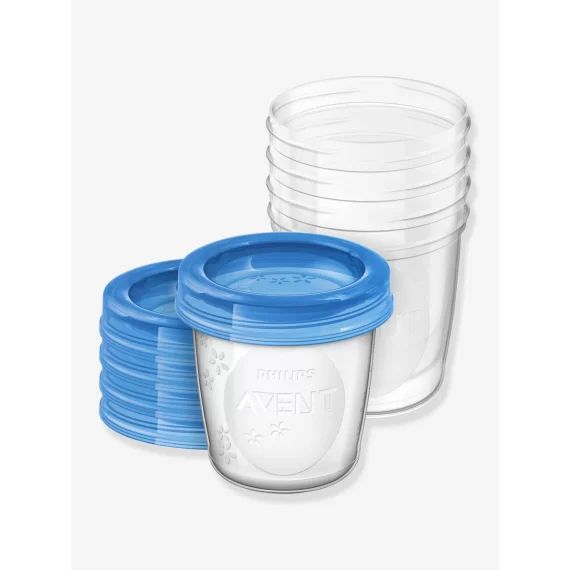 Lot de 5 pots de conservation pour lait maternel Philips AVENT transparent
