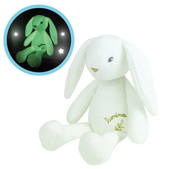 LIMINOU Peluche lumineuse lapin +/- 30 cm blanc