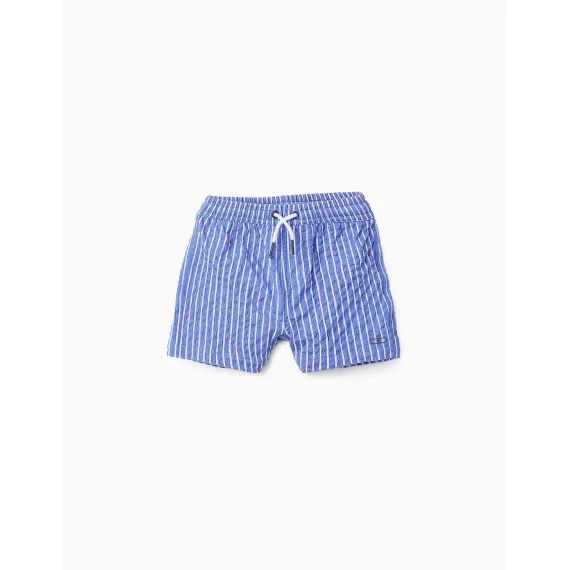 Short De Bain À Rayures Bleu Foncé