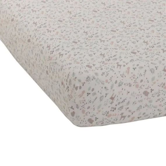 DRAP HOUSSE JERSEY IMPRIME 70X140 cm LILAS beige