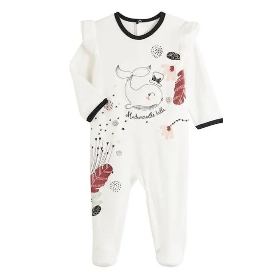 Pyjama bébé en velours Bulle blanc