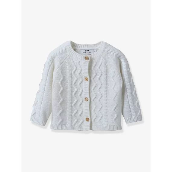 Cardigan Bébé en laine et cachemire CYRILLUS écru