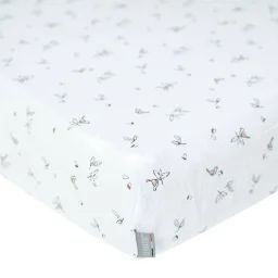 Drap-housse En Gaze De Coton Melody Blanc Imprimé Minimaliste