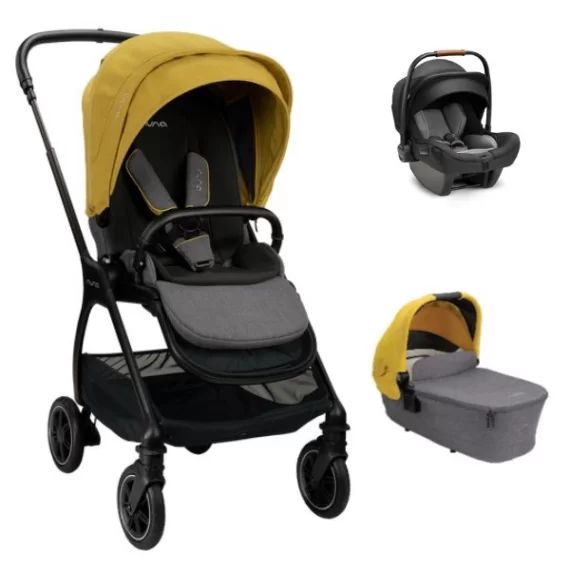 Poussette Nuna Triv + Nacelle – Lemon + Coque Auto Pipa Next – Caviar
