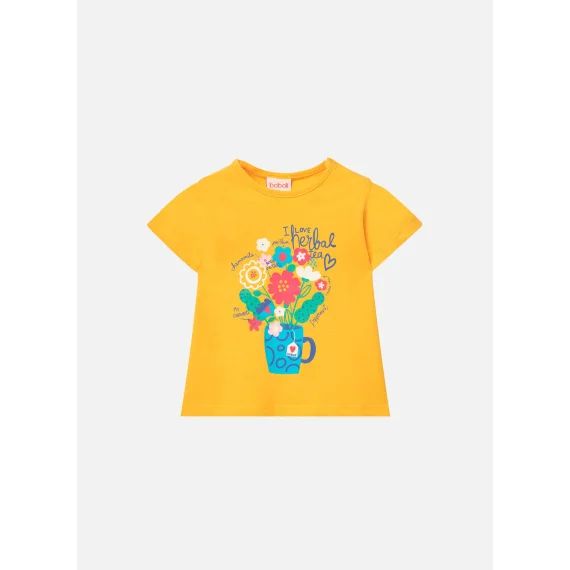 T-shirt À Manches Courtes Avec Col Rond Jaune