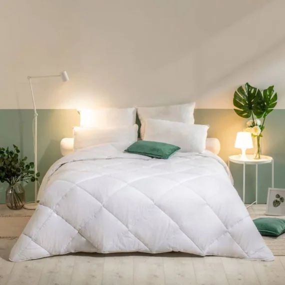 Bleu Calin Couette Chaude Lavable À 95° – Enveloppe Microfibre Douce – 140x200cm Blanc