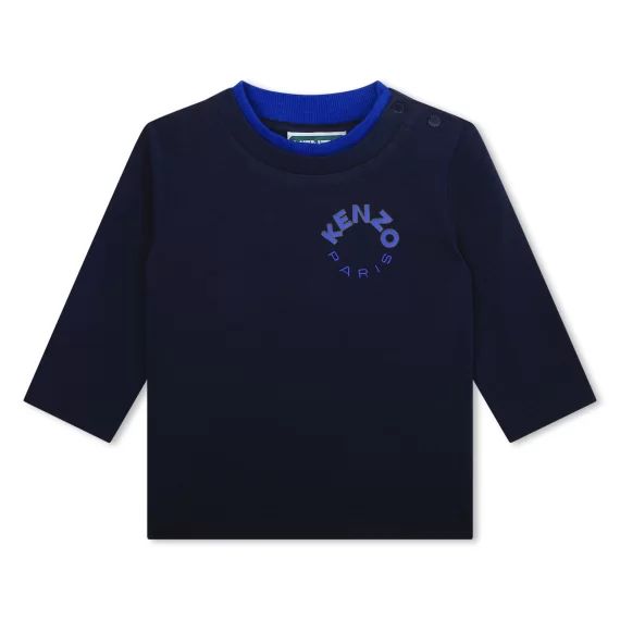 T-shirt avec imprimé logo Garçon Bleu
