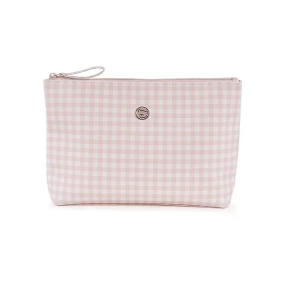 Trousse de toilette Together Vichy rose et blanc