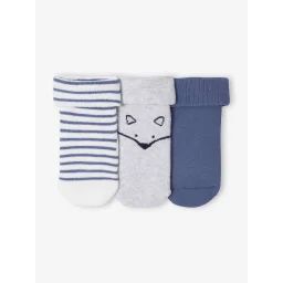 Lot de 3 paires de chaussettes « renard » bébé garçon assorties