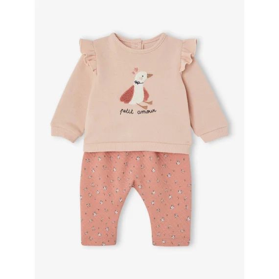 Ensemble bébé sweat et pantalon rose