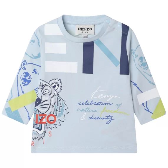 T-shirt imprimé en coton Garçon Bleu