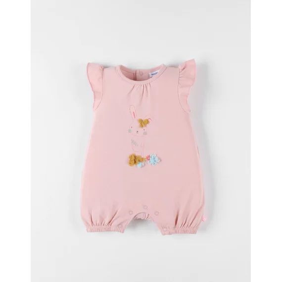 Combishort Lapin En Jersey Rose