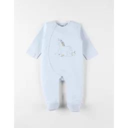 Pyjama 1 Pièce Licorne En Jersey Bleu