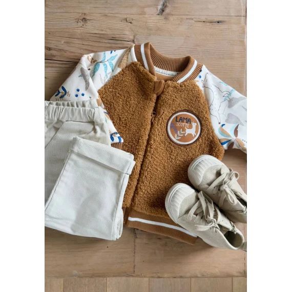 Veste Teddy Bébé En Sherpa Lamascotte Camel