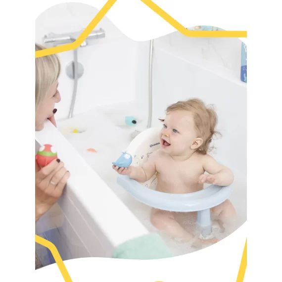 Fauteuil de bain pliable BADABULLE Raton bleu blanc