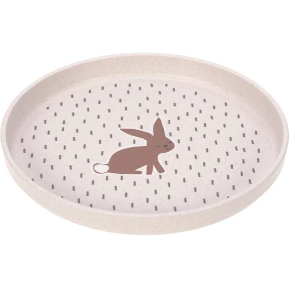 Assiette plate Little Forest Lapin rose