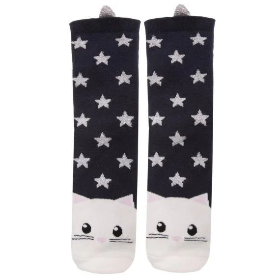 Chaussettes Antidérapantes Enfant Chat 5/8 Ans Marine