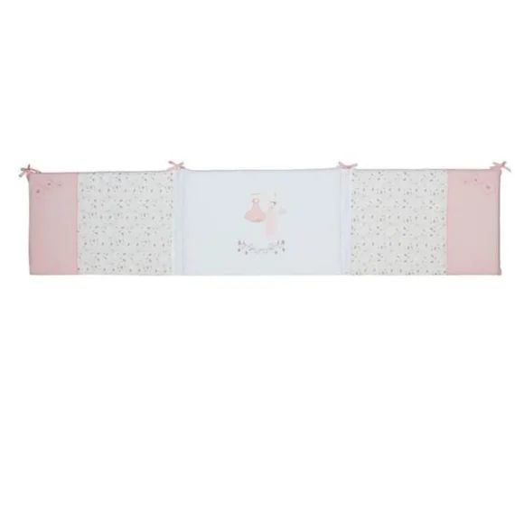 Tour De Lit 40×180 Cm Rose Et Lili Blanc