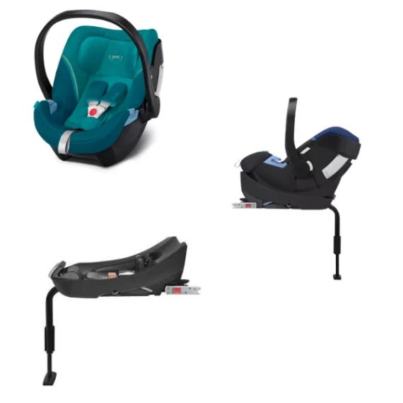 Pack Cybex Coque Auto Aton 5 – River Blue + Base Aton 2-Fix (2022)