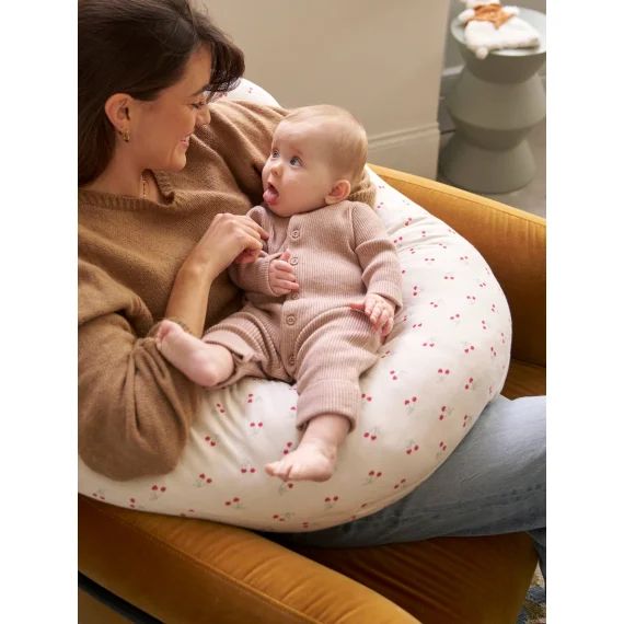 Coussin d&rsquo;allaitement + housse de protection Bio Collection cherry