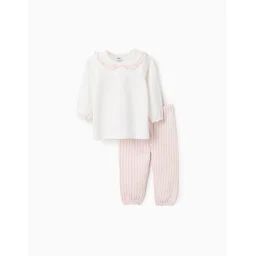 Pyjama En Jersey De Coton À Rayures Blanc
