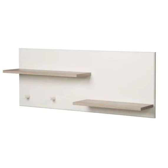 ROBA Étagère Murale en Bois Felicia à 2 Crochets et 2 Rayons – Blanc/Luna Elm blanc