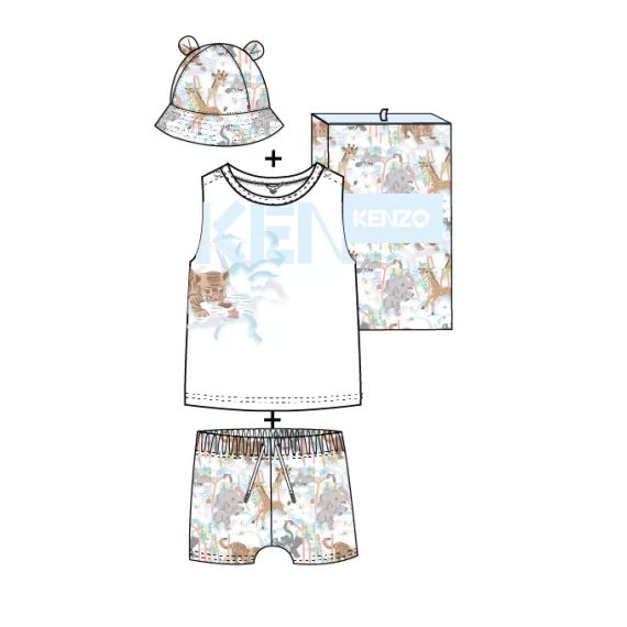 Ensemble 3 pièces en coton Garçon Blanc