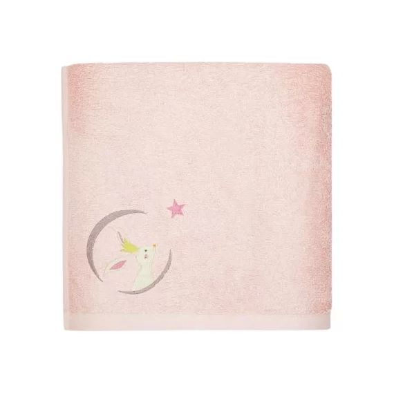 Serviette de bain rose lapin (50 x 100 cm)
