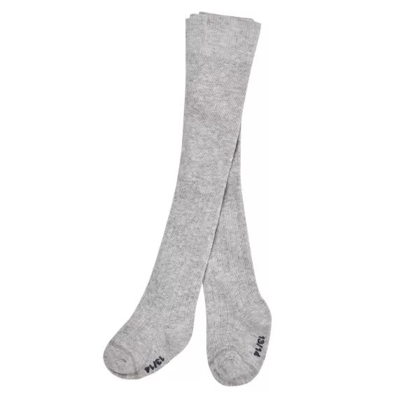 Collant En Coton À Côtes Bébé Fille Gris Clair