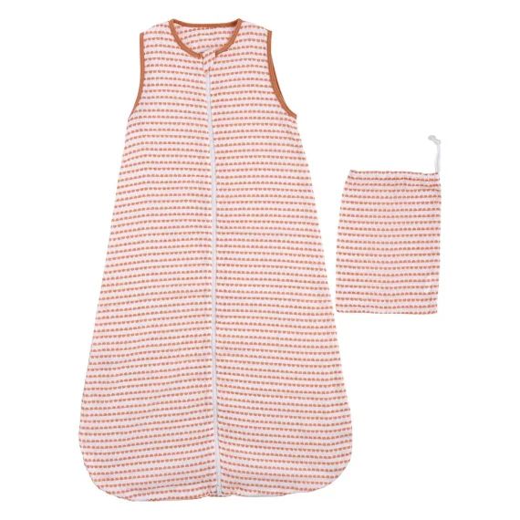 Gigoteuse Lange Bébé En Coton Bio Blanc/orange