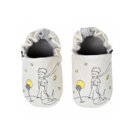 Chaussons en coton et cuir Le Petit Prince et le renard (3-6 mois)