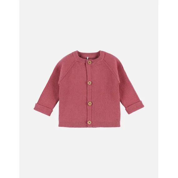 Cardigan En Tricot Bio Fin Rose