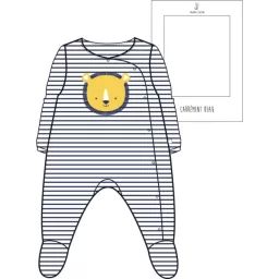 Pyjama rayé en coton Garçon Bleu