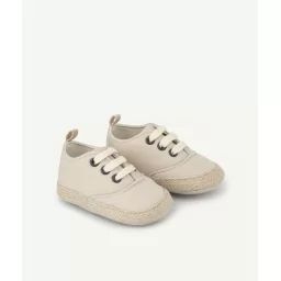 Chaussons style espadrilles bébé garçon écrus en coton –  – Soldes