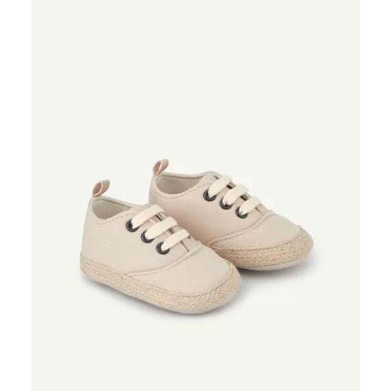 Chaussons style espadrilles bébé garçon écrus en coton –  – Soldes