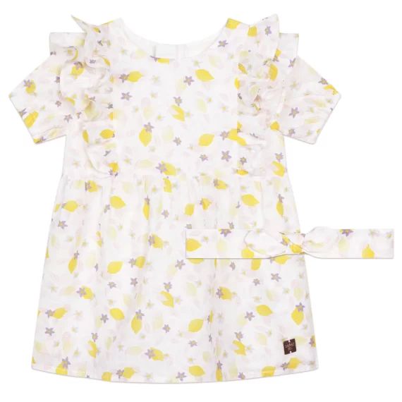 Robe et bandeau coton Fille Blanc