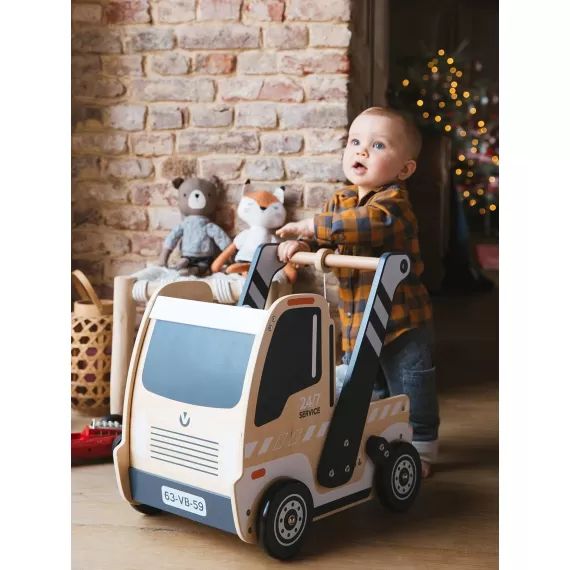 Chariot de marche Camion en bois FSC® beige