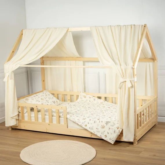 Ciel De Lit Cabane En Gaze De Coton Duo 420 Cm Écru