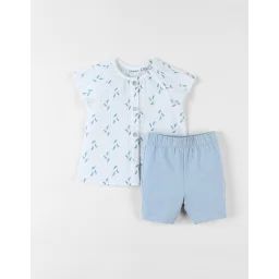 Ensemble Blouse Plume + Legging Bleu