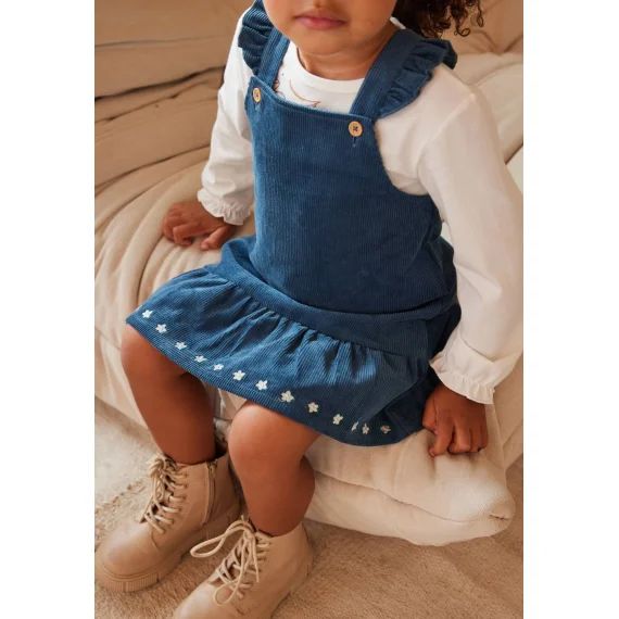 Robe Bébé En Velours Côtelé Népal Bleu