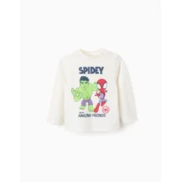 T-shirt À Manches Longues Spider-man Beige Clair