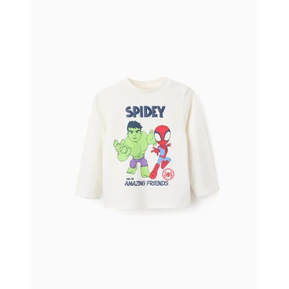 T-shirt À Manches Longues Spider-man Beige Clair