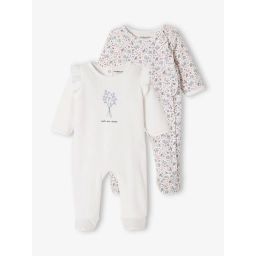 Lot de 2 dors-bien bébé fille en velours lot blanc