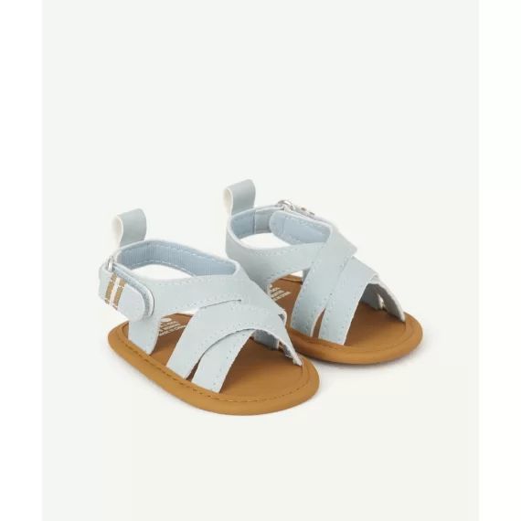 Chaussons style sandales bleu bébé garçon –  – Soldes