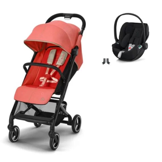 Poussette Cybex Beezy – Hibiscus Red + Coque Auto Cloud T i-Fix – Sepia Black (2023)