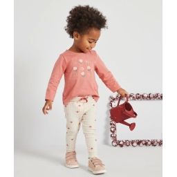 T-shirt bébé fille en coton biologique rose avec message –  – Soldes